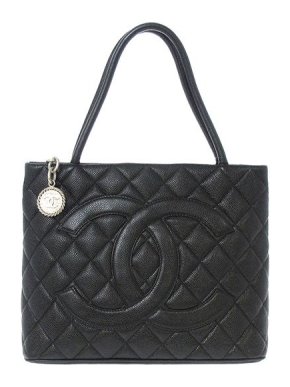 Chanel Black Caviar leather Medallion tote bag
