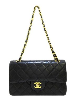 Chanel Black lambskin leather small Double Flap bag