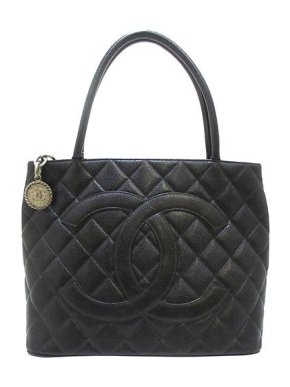 Chanel Black Caviar leather Medallion tote bag
