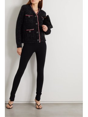 Self Portrait Black lurex cardigan