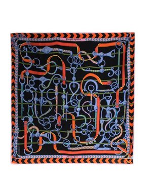 Hermes Panoplie Equestre Silk & Cashmere Scarf 140