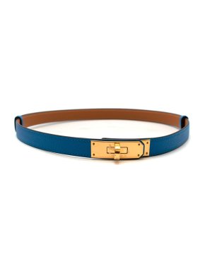 Hermes Blue Frida Kelly 18 Belt GHW