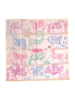 Hermes Pastel Della Cavalleria Favolosa double-face silk scarf 90