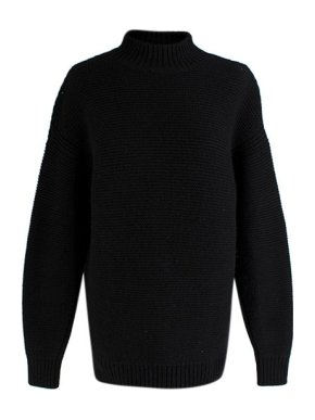 Hermes black cashmere mock neck knitted jumper