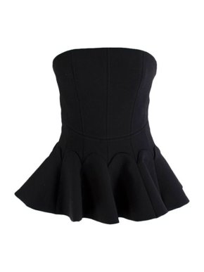 Black wool boned bustier top
