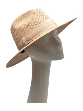Borsalino Golden Woven Straw Panama Hat - Size M