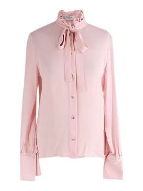 Valentino Garavani Pink silk crepe lavaliere blouse