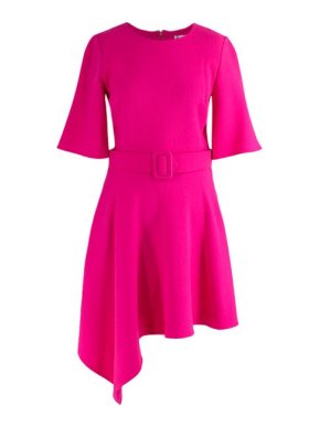 Oscar de la Renta Bright pink wool crepe Primrose dress