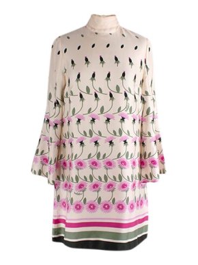 Valentino Garavani Cream floral silk tie-back tunic dress