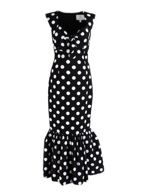 Rebecca de Ravenel Black & white polka dot stretch-cotton dress