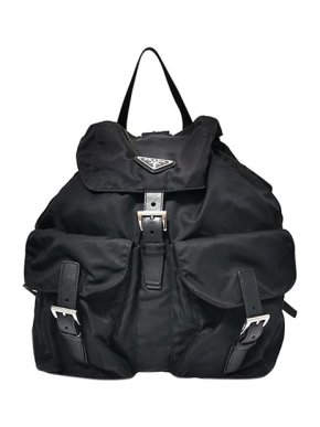Prada Black nylon Tessuto drawstring backpack