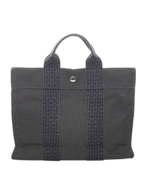 Hermes Vintage grey canvas Herline tote bag