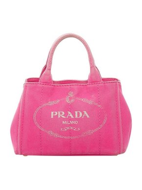 Prada Pink canvas Canapa Logo tote bag