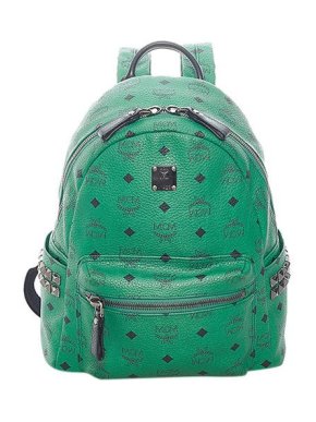 MCM Green Visetos leather Stark backpack