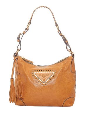 Prada Orange leather whipstitch bag