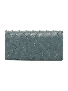 Bottega Veneta Teal Intrecciato leather long wallet