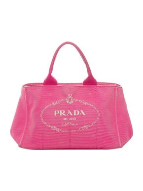 Prada Pink canvas Canapa Logo tote bag