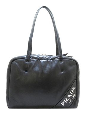 Prada Black nappa leather logo bag
