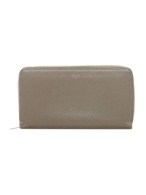 Celine Taupe leather long wallet