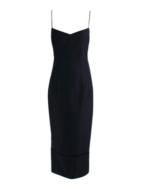 Khaite Black cotton twill sheath dress