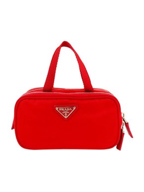 Prada Red nylon Tessuto vanity bag
