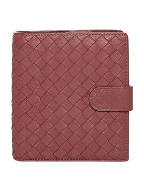 Bottega Veneta Pink Intrecciato leather bi-fold wallet
