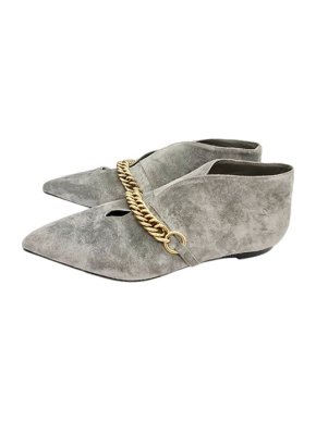 Burberry Grey suede point-toe flat pumps