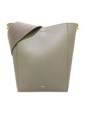Celine Taupe leather Sangle Seau tote bag