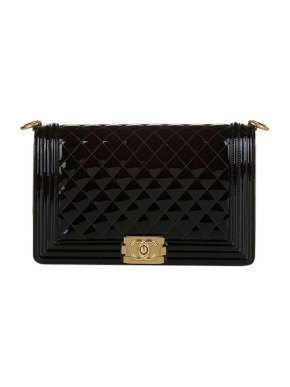 Chanel Black patent leather Boy bag