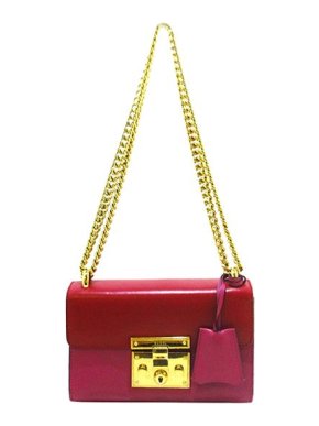 Gucci Red leather small Padlock bag