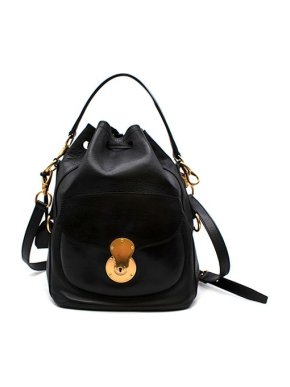 Ralph Lauren Black Leather Bucket Bag