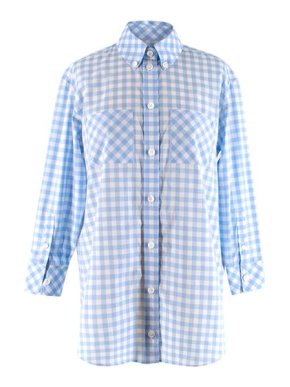 Burberry Blue Gingham Cotton Poplin Shirt Dress