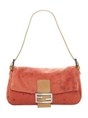Fendi Orange ponyskin Mamma Baguette