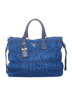 Prada Blue nylon Tessuto Gaufre tote bag