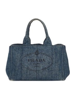 Prada Denim Canapa Logo tote bag