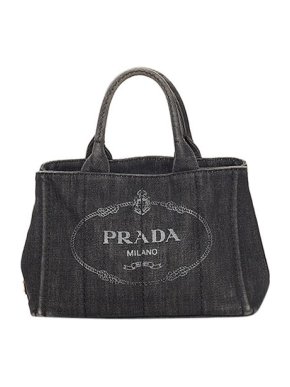 Prada Indigo denim Canapa Logo tote bag