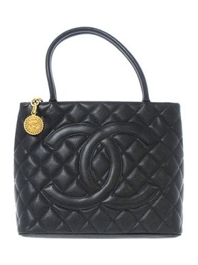 Chanel Black Caviar leather Medallion tote bag