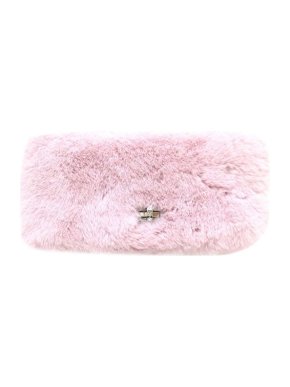 Miu Miu Pink shearling crystal strap bag