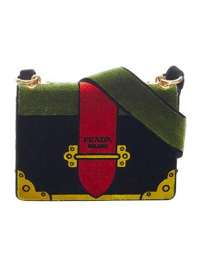 Prada Multicolour velvet trompe l'oeil Cahier bag