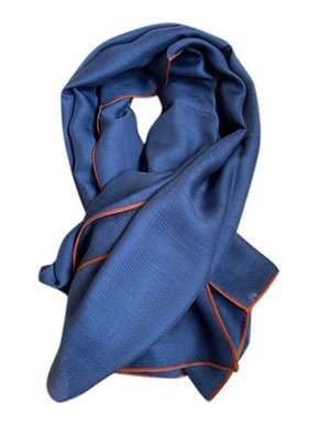 Loro Piana Blue & orange silk-cashmere scarf