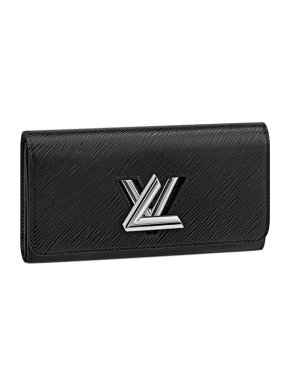 Louis Vuitton Black Epi leather Twist long wallet
