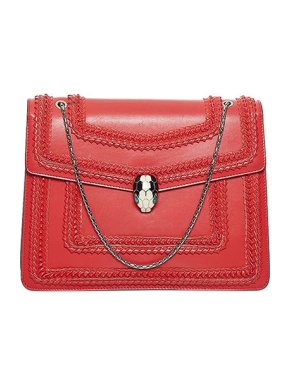 Bvlgari Serpenti Forever Red Leather Shoulder Bag