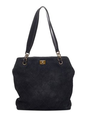 Chanel Wild Stitch CC Suede Leather Tote Bag