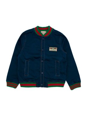 Gucci Dark denim webbings bomber jacket