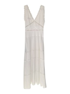 The Kooples White cotton lace trimmed slip dress