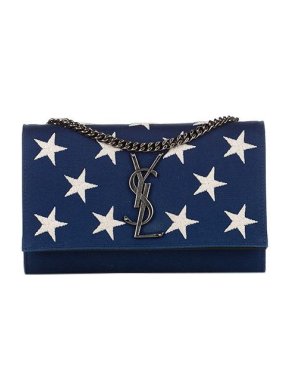 Saint Laurent Star Embroidered Canvas Kate Monogram Bag