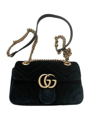 Gucci Black velvet GG Marmont bag