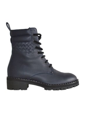 Bottega Veneta Intrecciato Detail Lace-Up Ankle Boots