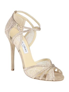 Jimmy Choo Fitch Lace And Glitter Suede Sandal