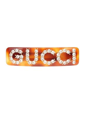 Gucci Crystal-embellished logo hair clip
